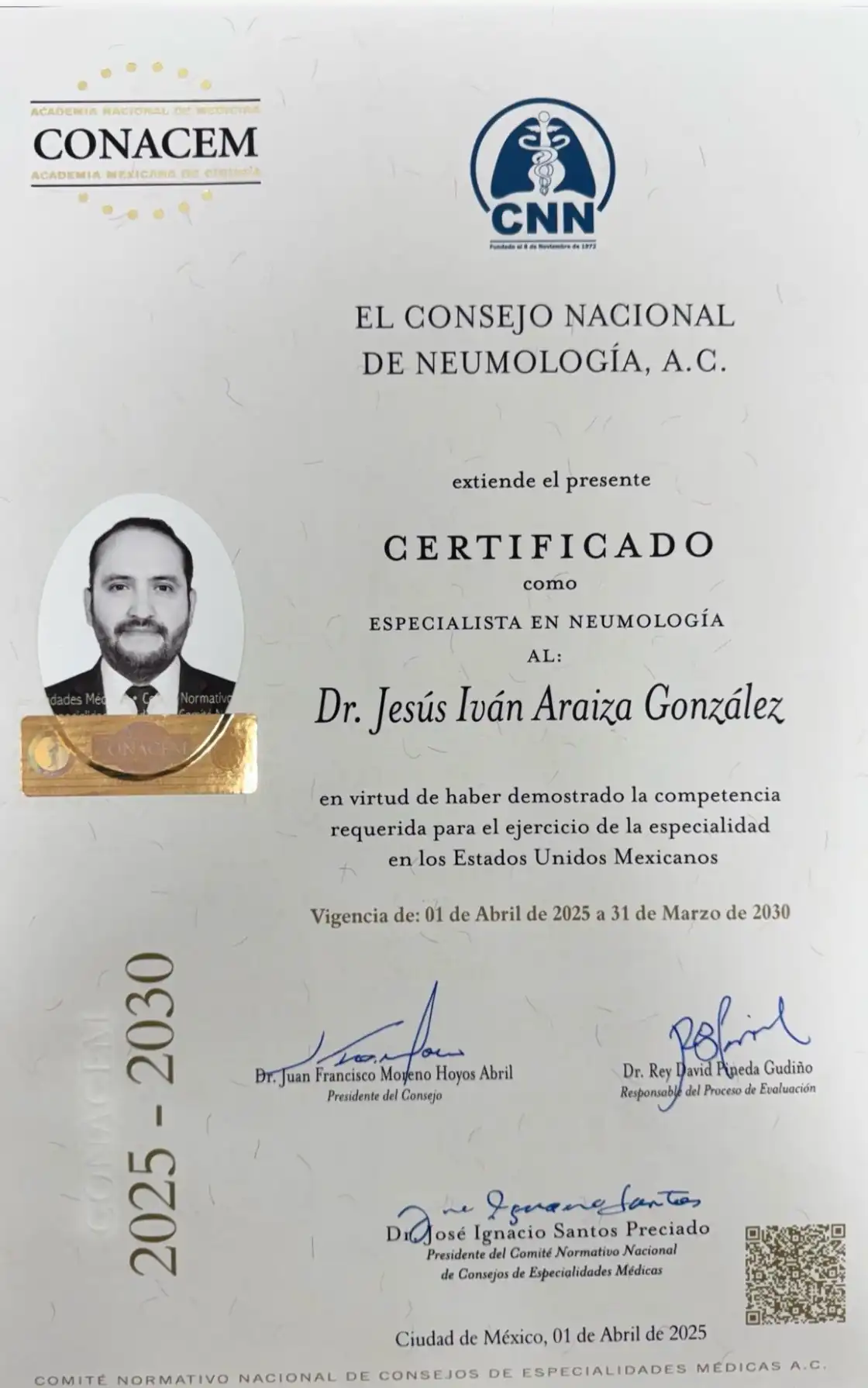 Diploma: Certificación CONACEM